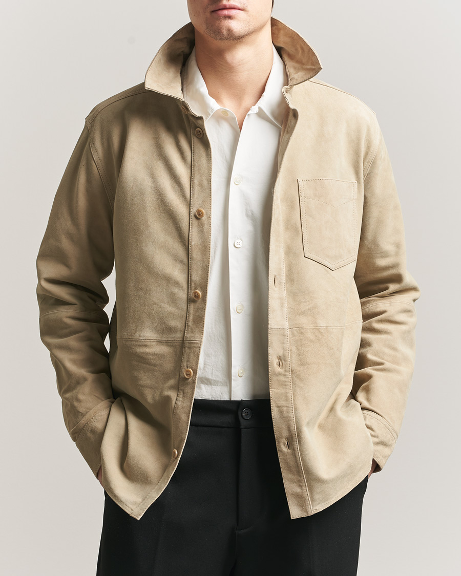 Herren | Hemden | LES DEUX | Bertram Suede Overshirt Light Sand