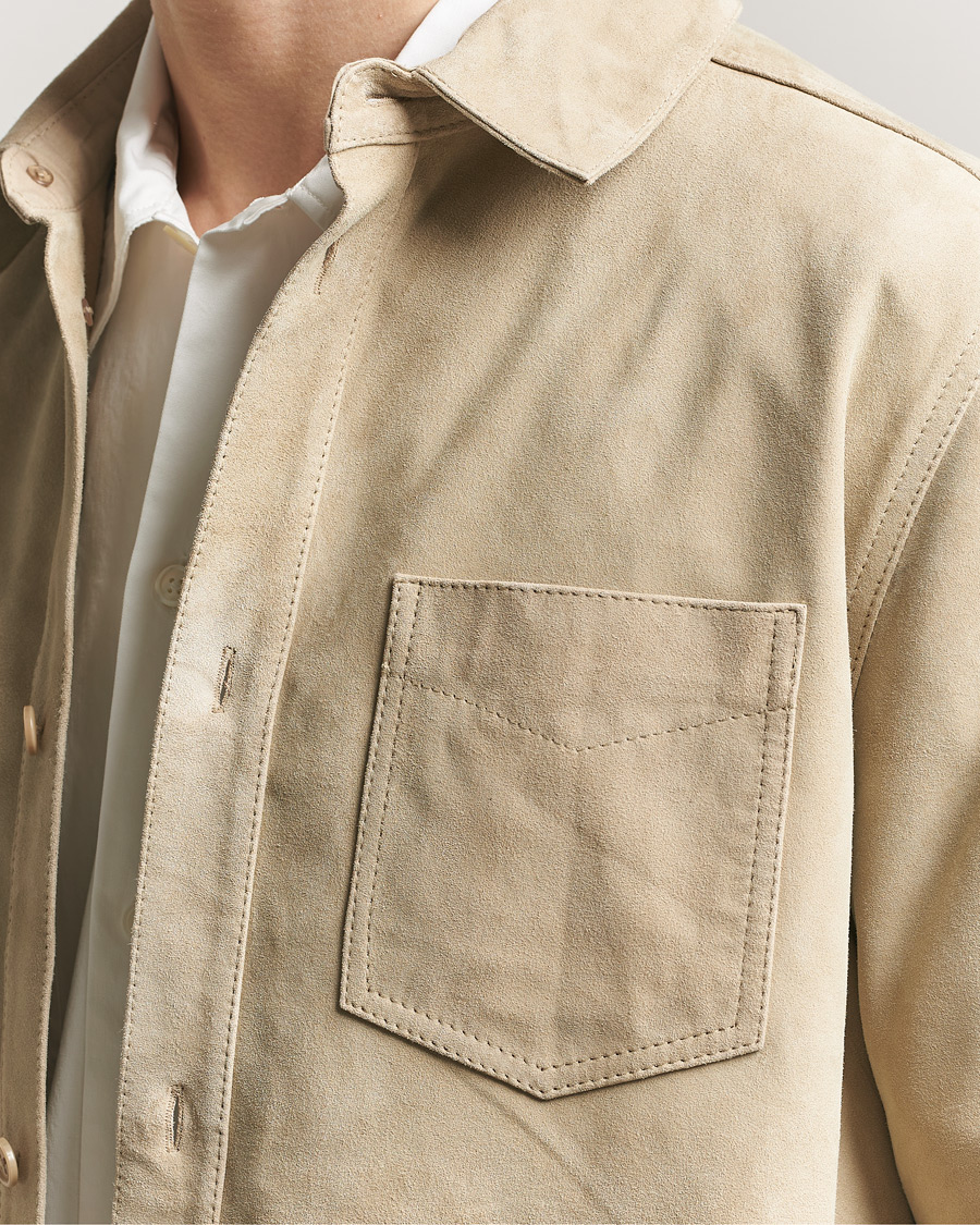 Herren | Hemden | LES DEUX | Bertram Suede Overshirt Light Sand