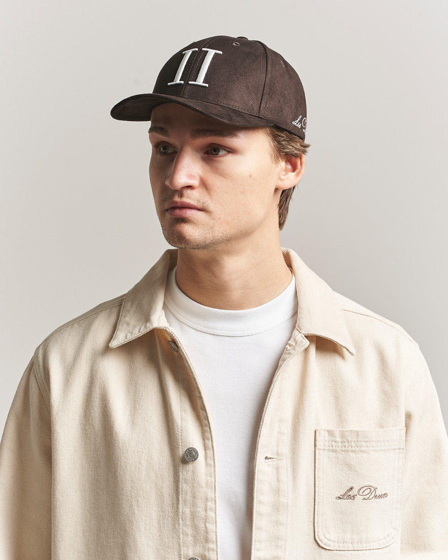 Herren | Hüte & Mützen | LES DEUX | Encore Suede Baseball Cap Coffee Brown