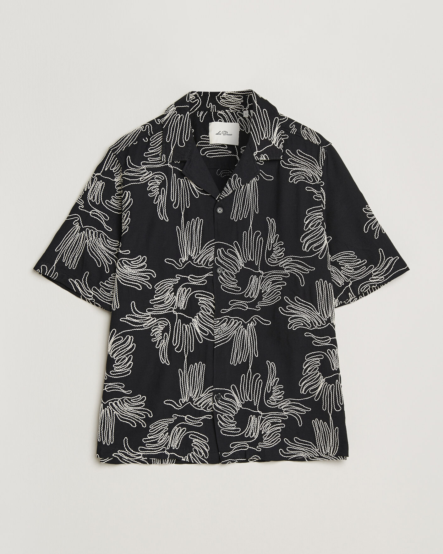 Herren | Hemden | LES DEUX | Liam AOE Flower Short Sleeve Shirt Black