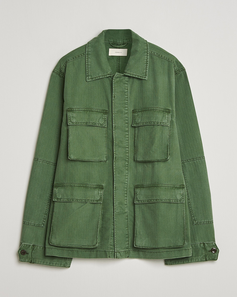 Herren | Jacken | Jeanerica | Luc Herringbone Shirt Jacket Chevron Green