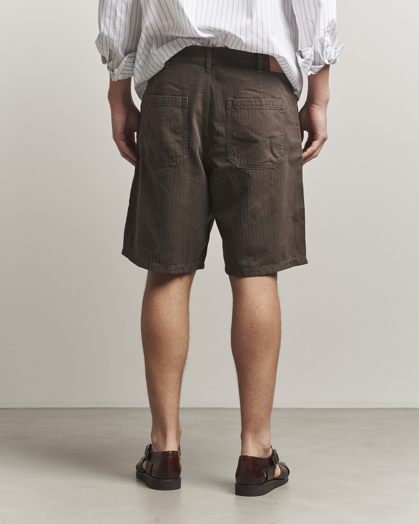Herren | Shorts | Jeanerica | Genua Worker Chino Shorts Chevron Brown