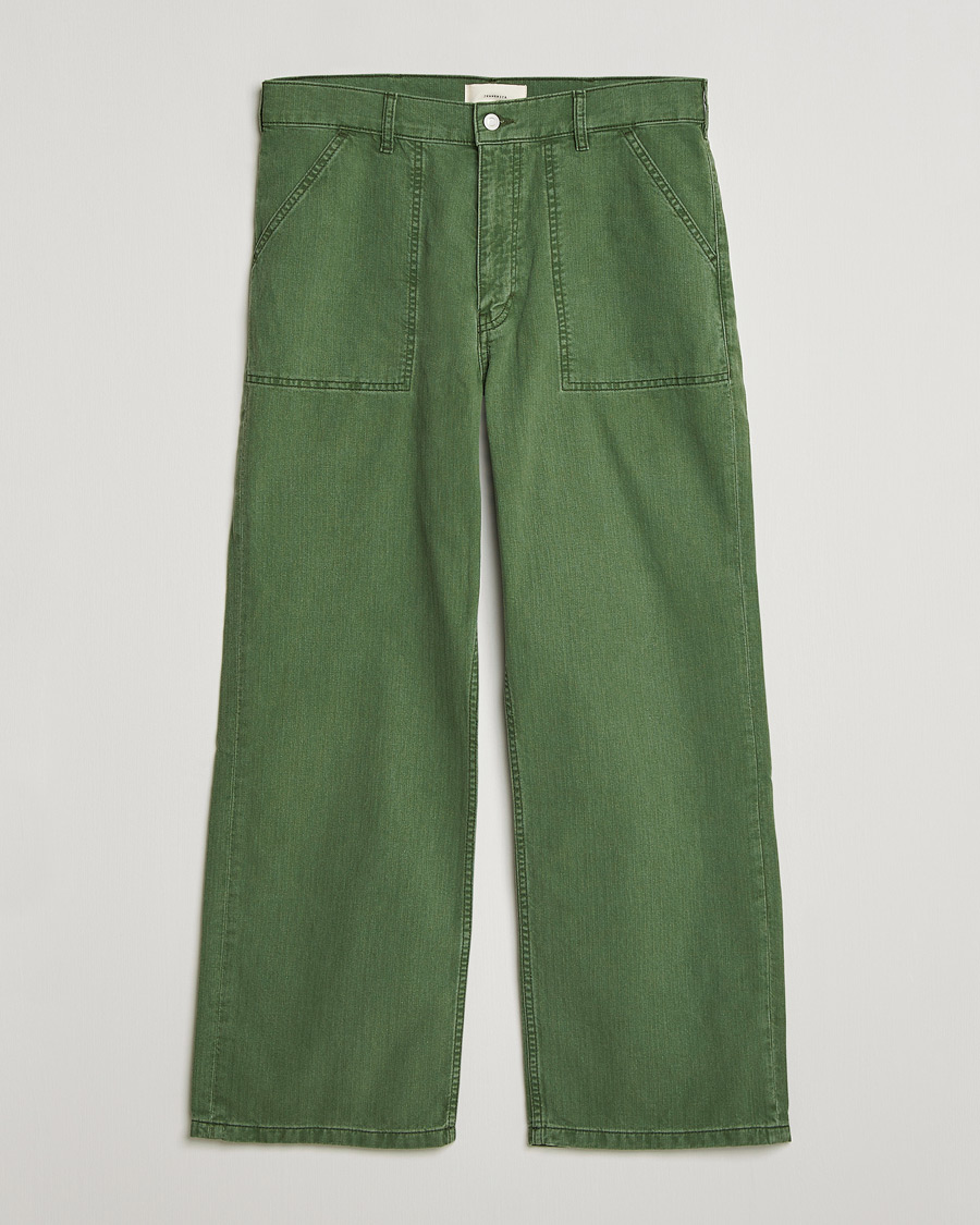 Herren | Hosen | Jeanerica | Genua Herringbone Worker Chino Chevron Green