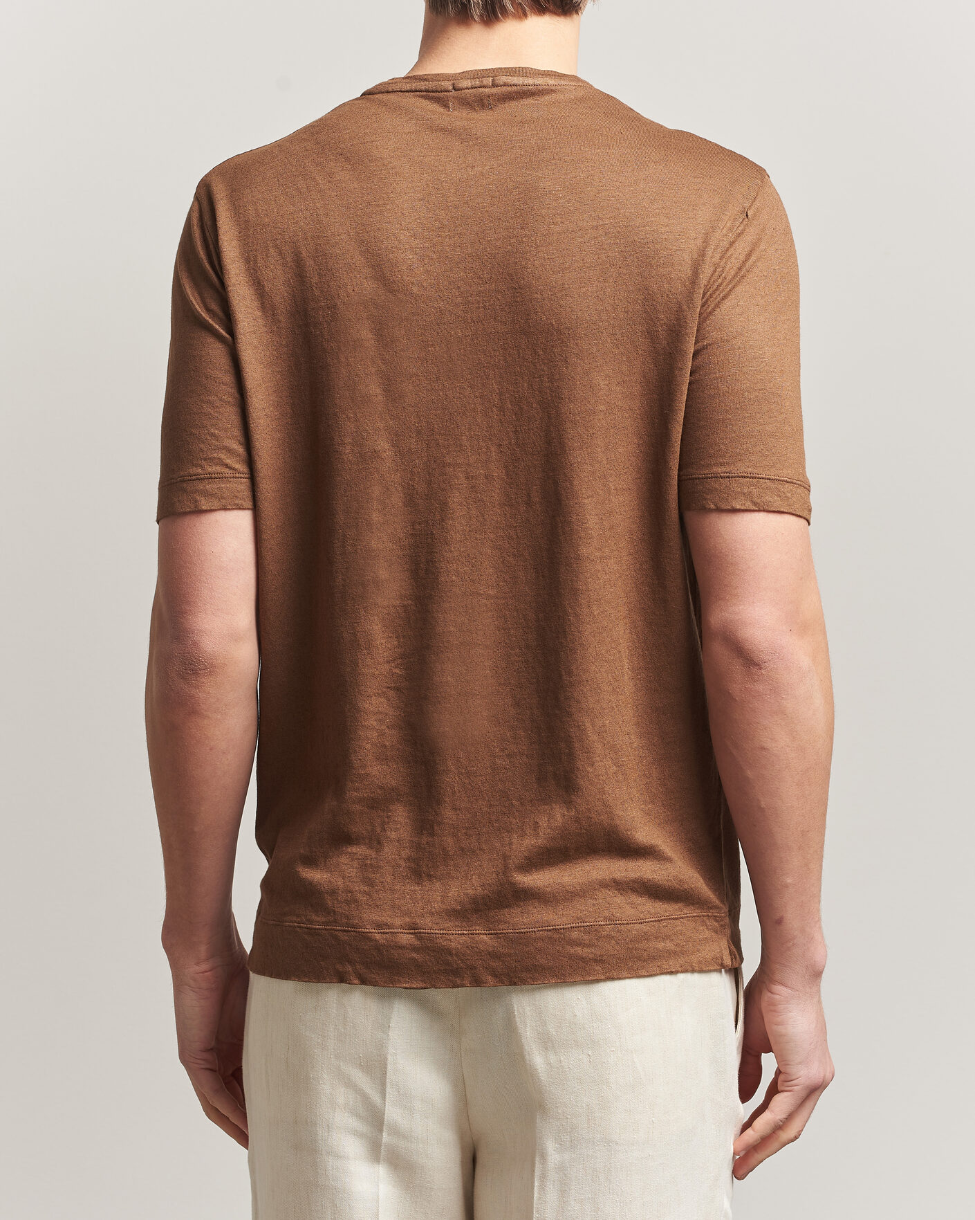 Herren | T-Shirts | Massimo Alba | Panarea Cotton/Linen T-Shirt Wood