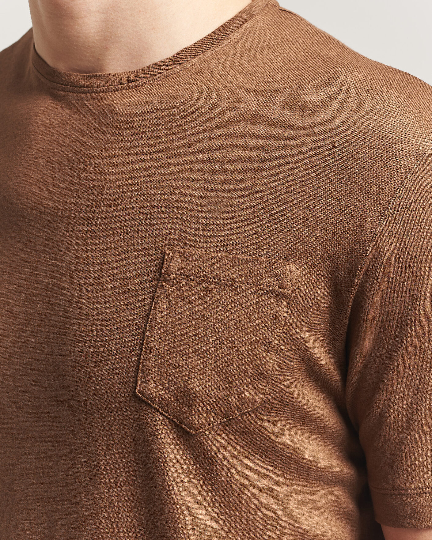 Herren | T-Shirts | Massimo Alba | Panarea Cotton/Linen T-Shirt Wood