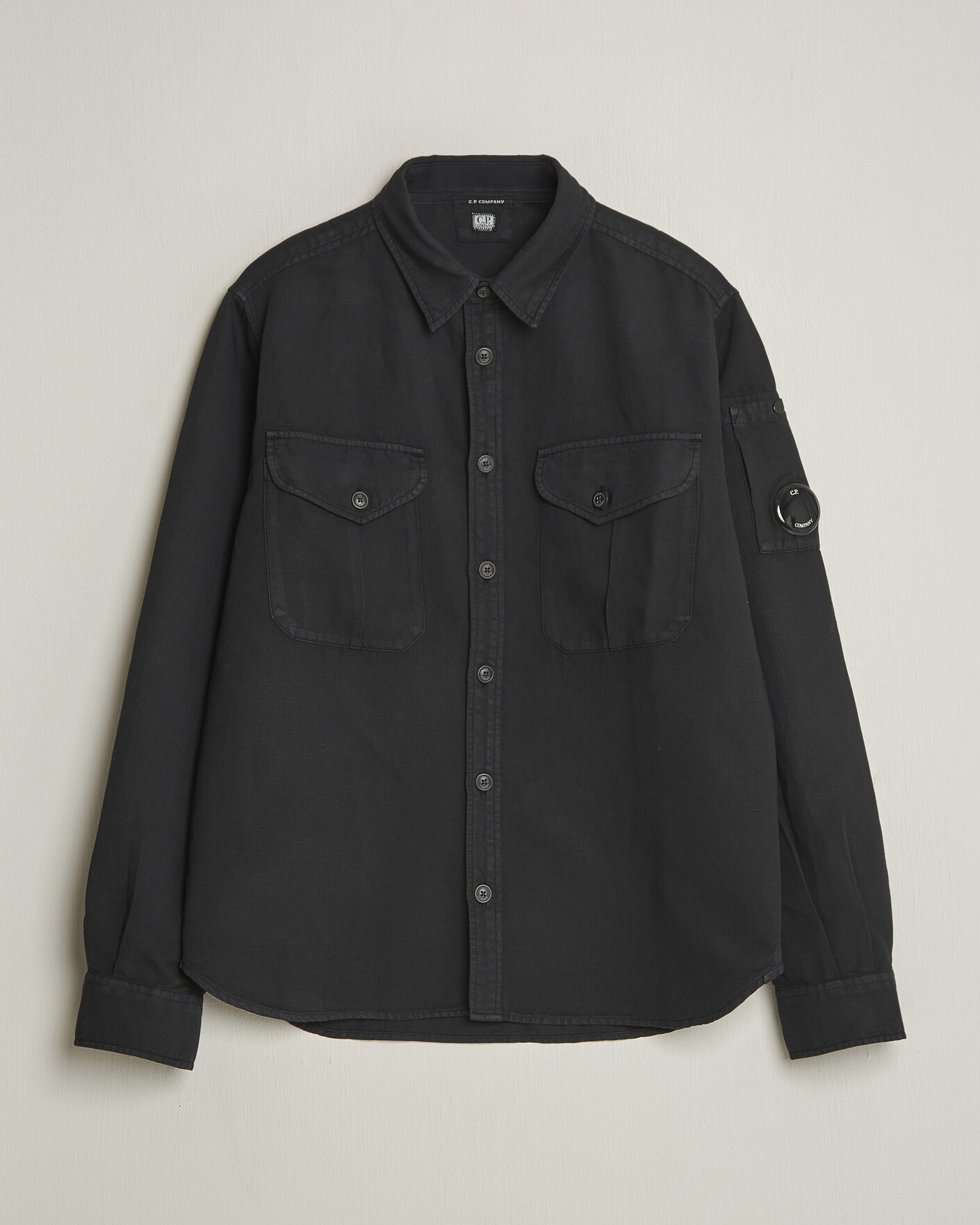 Herren | Hemden | C.P. Company | Cotton/Linen Pocket Shirt Black