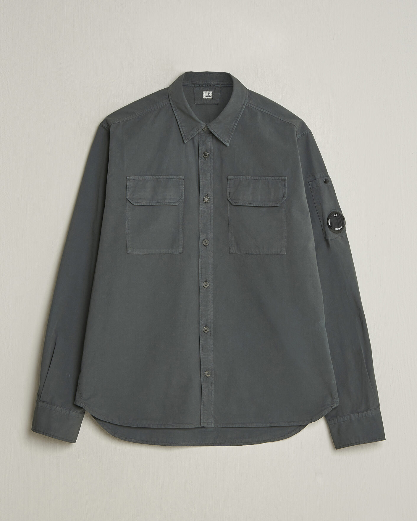Herren | Hemden | C.P. Company | Organic Gabardine Pocket Shirt Dark Grey