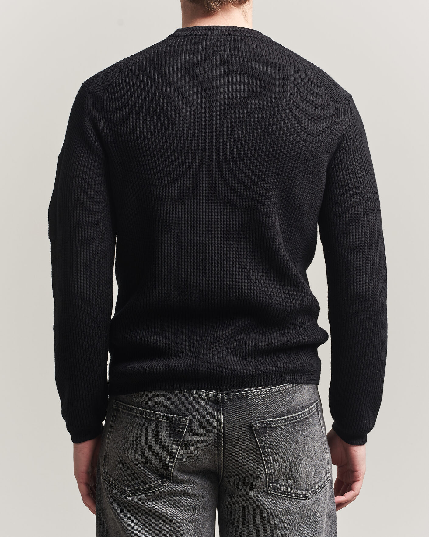 Herren | Pullover | C.P. Company | Sea Island Knitted Cotton Crewneck Black