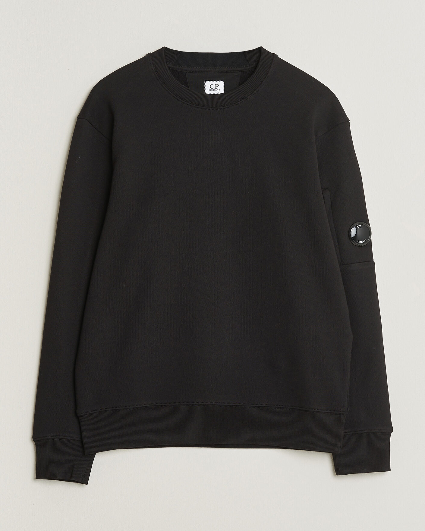 Herren | Pullover | C.P. Company | Diagonal Raised Fleece Lens Sweatshirt Black