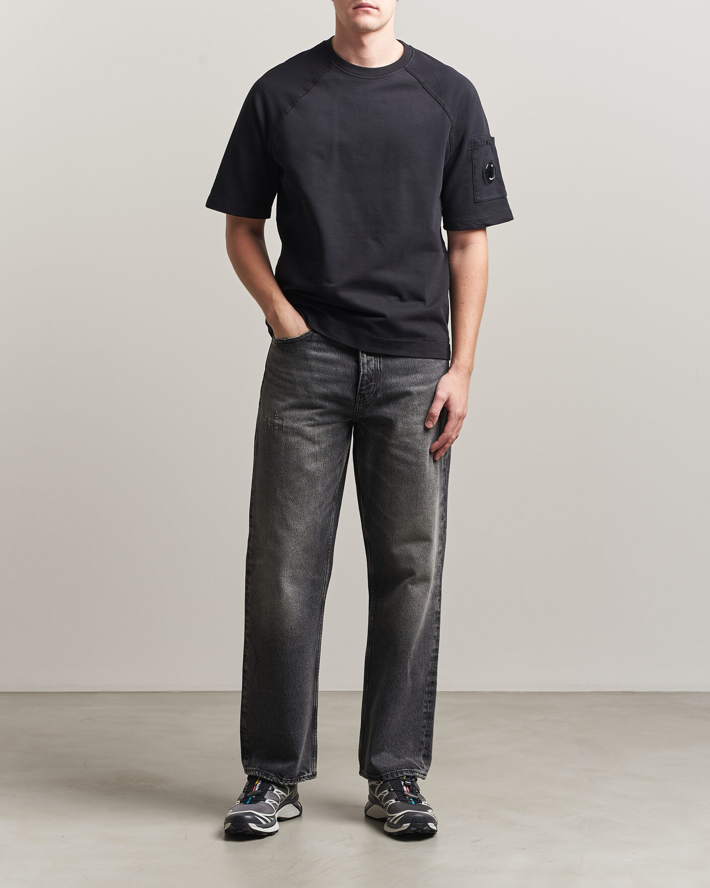 Herren | T-Shirts | C.P. Company | Heavy Weight Lens T-Shirt Black