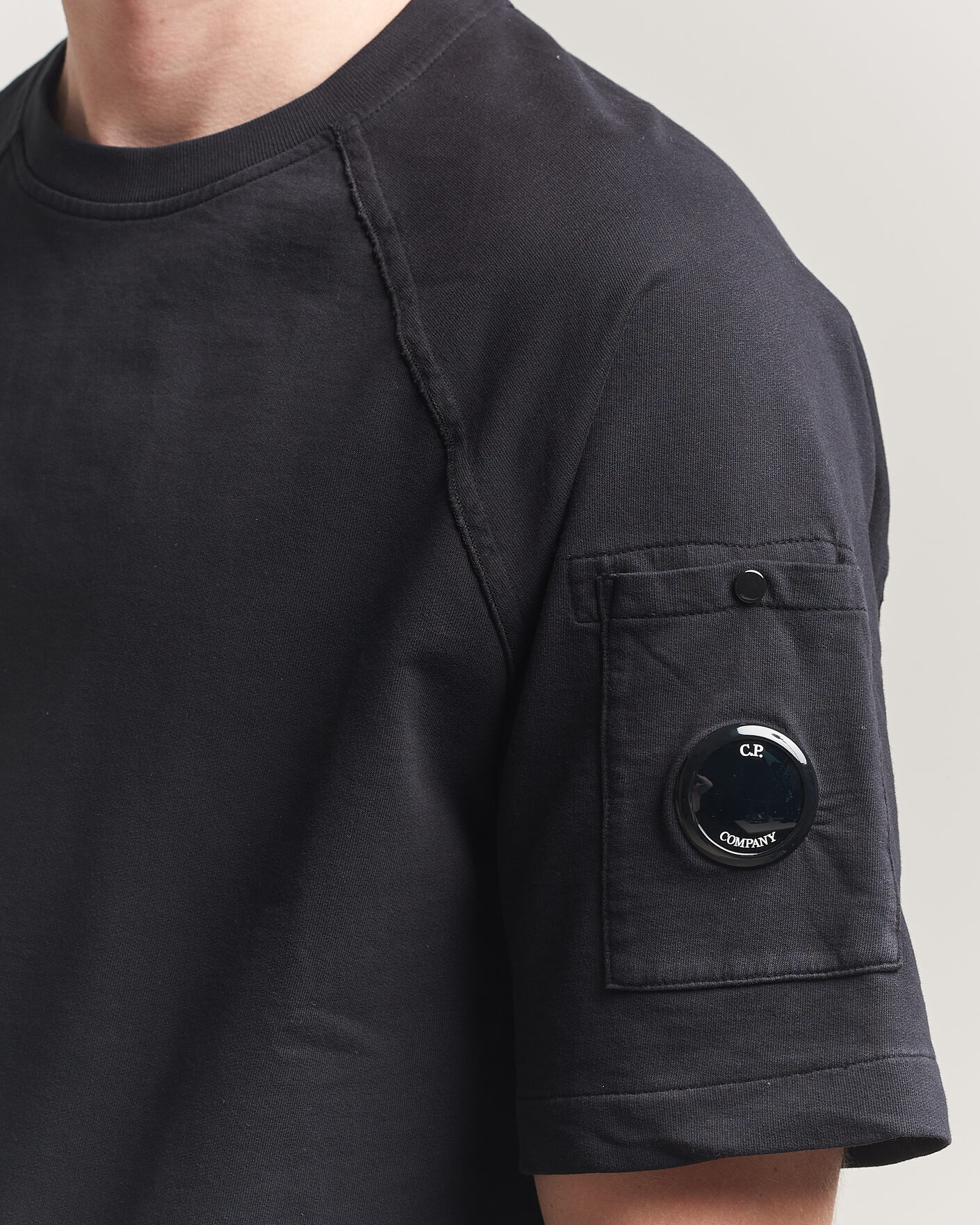 Herren | T-Shirts | C.P. Company | Heavy Weight Lens T-Shirt Black