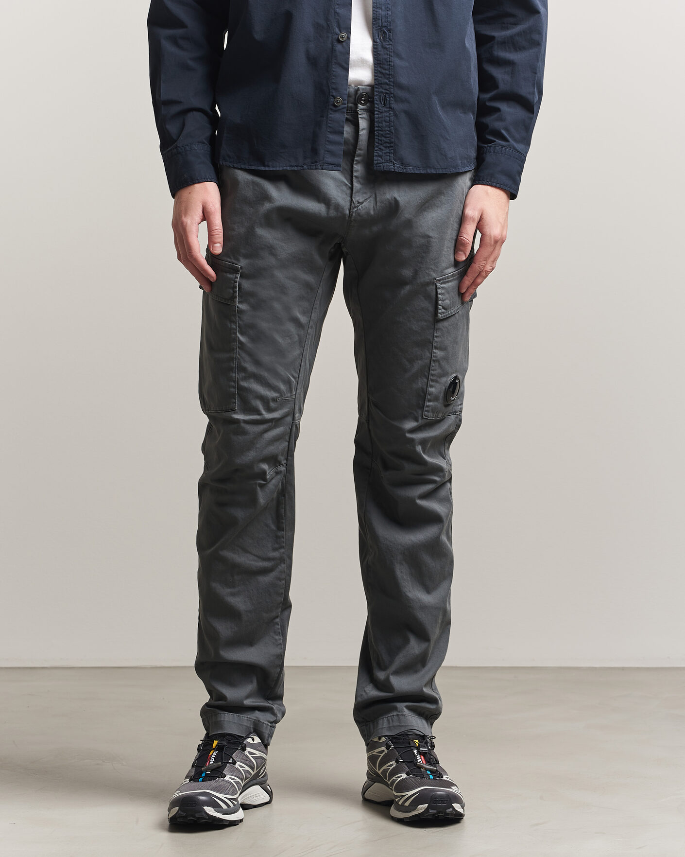 Herren | Hosen | C.P. Company | Satin Stretch Cargo Pants Dark Grey