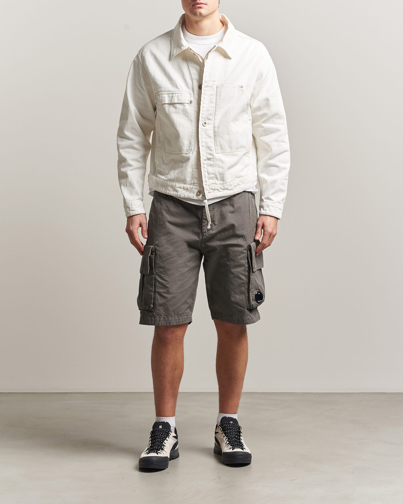 Herren | Shorts | C.P. Company | Cotton Gabardine Cargo Shorts Washed Black