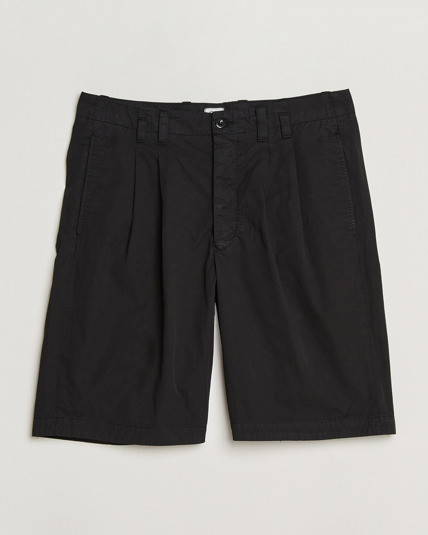 Herren | Shorts | C.P. Company | Cotton Gabardine Pleated Loose Shorts Black