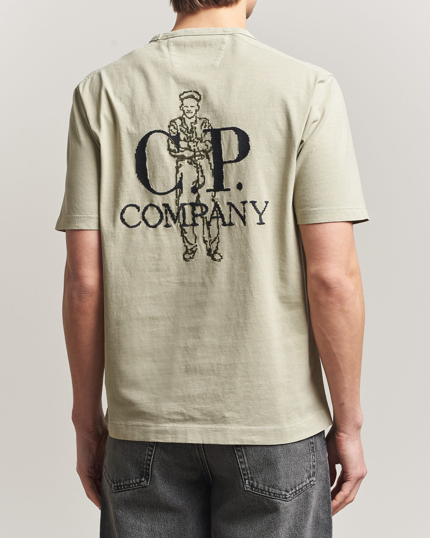Herren | T-Shirts | C.P. Company | Back Printed Cotton T-Shirt Washed Green