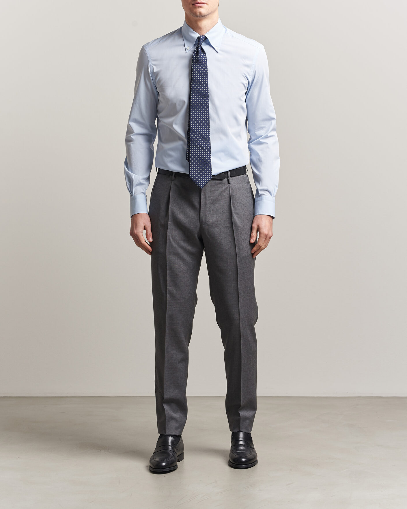 Herren | Hemden | Mazzarelli | Soft Cotton Button Down Shirt Light Blue