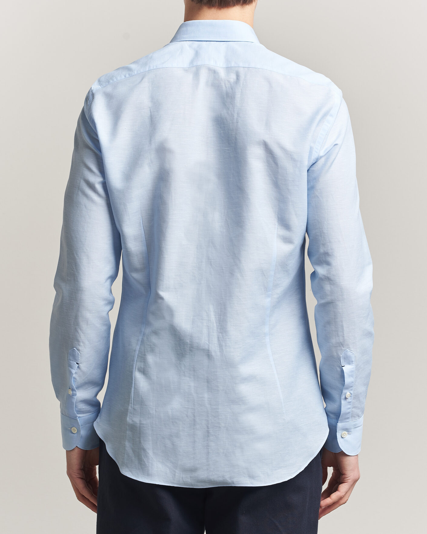 Herren | Hemden | Mazzarelli | Soft Cotton/Linen Shirt Light Blue