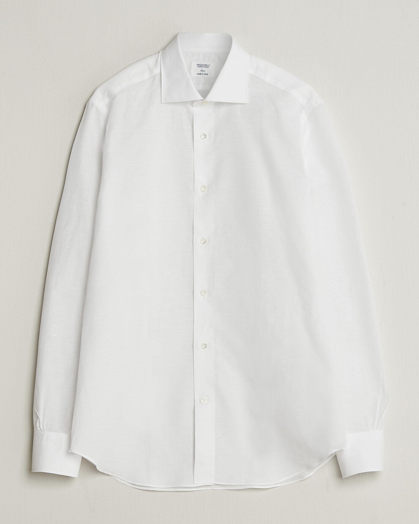 Herren | Hemden | Mazzarelli | Soft Cotton/Linen Shirt White
