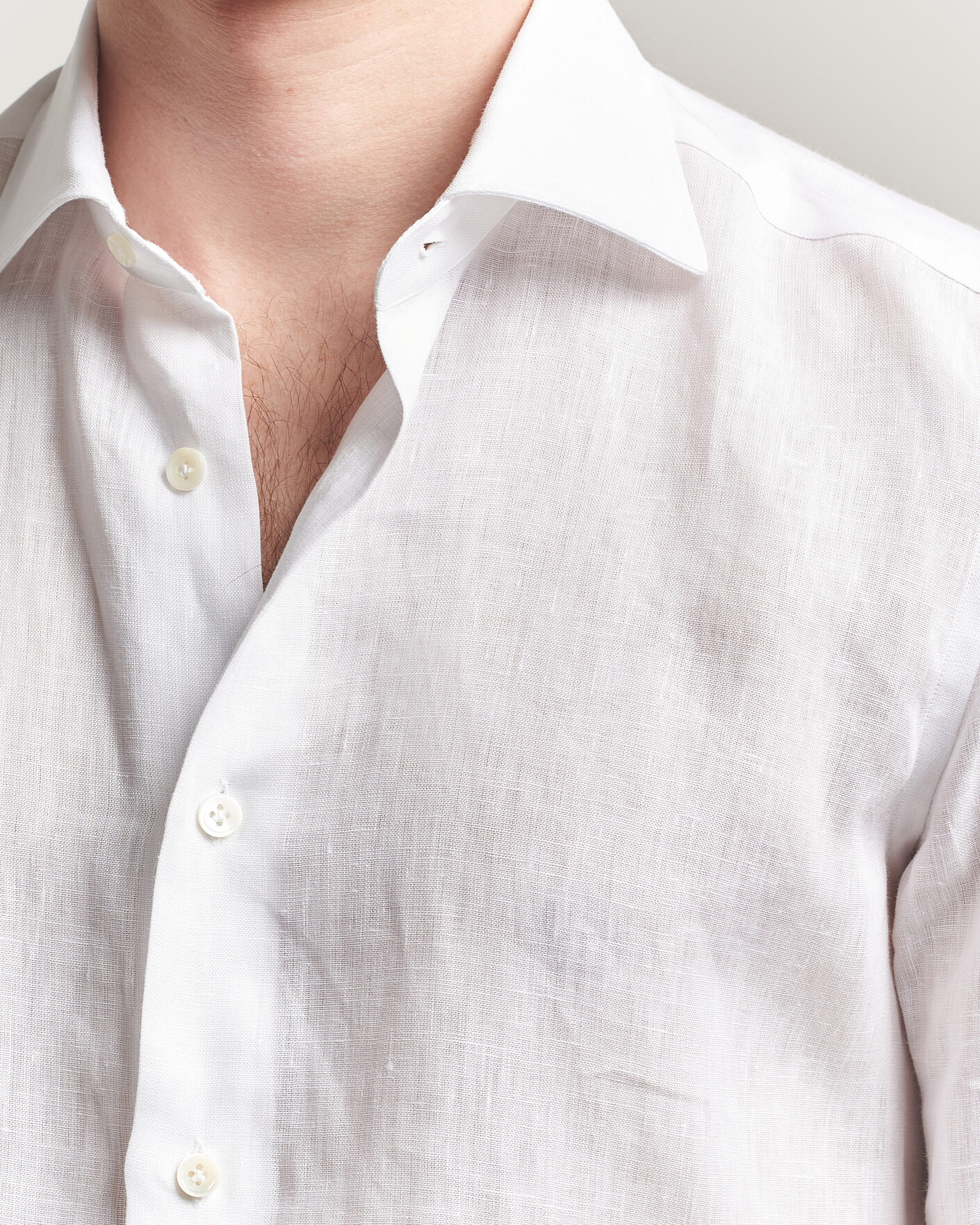 Herren | Hemden | Mazzarelli | Soft Linen Shirt White