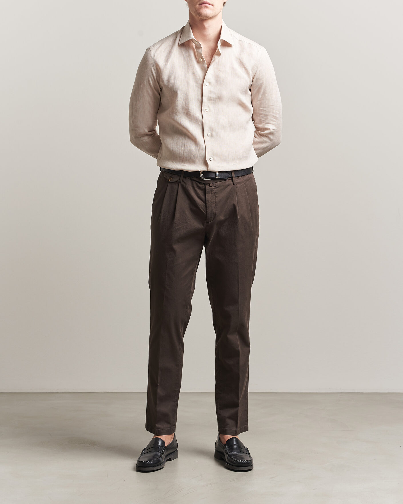 Herren | Hemden | Mazzarelli | Soft Linen Shirt Beige