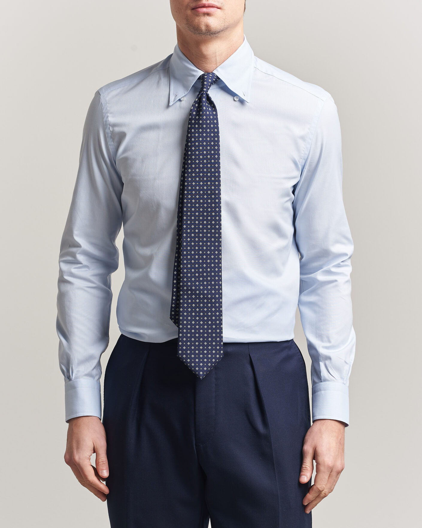 Herren | Hemden | Mazzarelli | Soft Oxford Button Down Shirt Light Blue