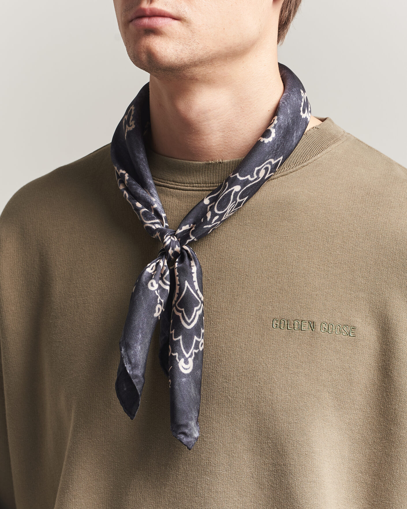 Herren | Einstecktücher | Golden Goose | Paisley Silk Bandana Antracite