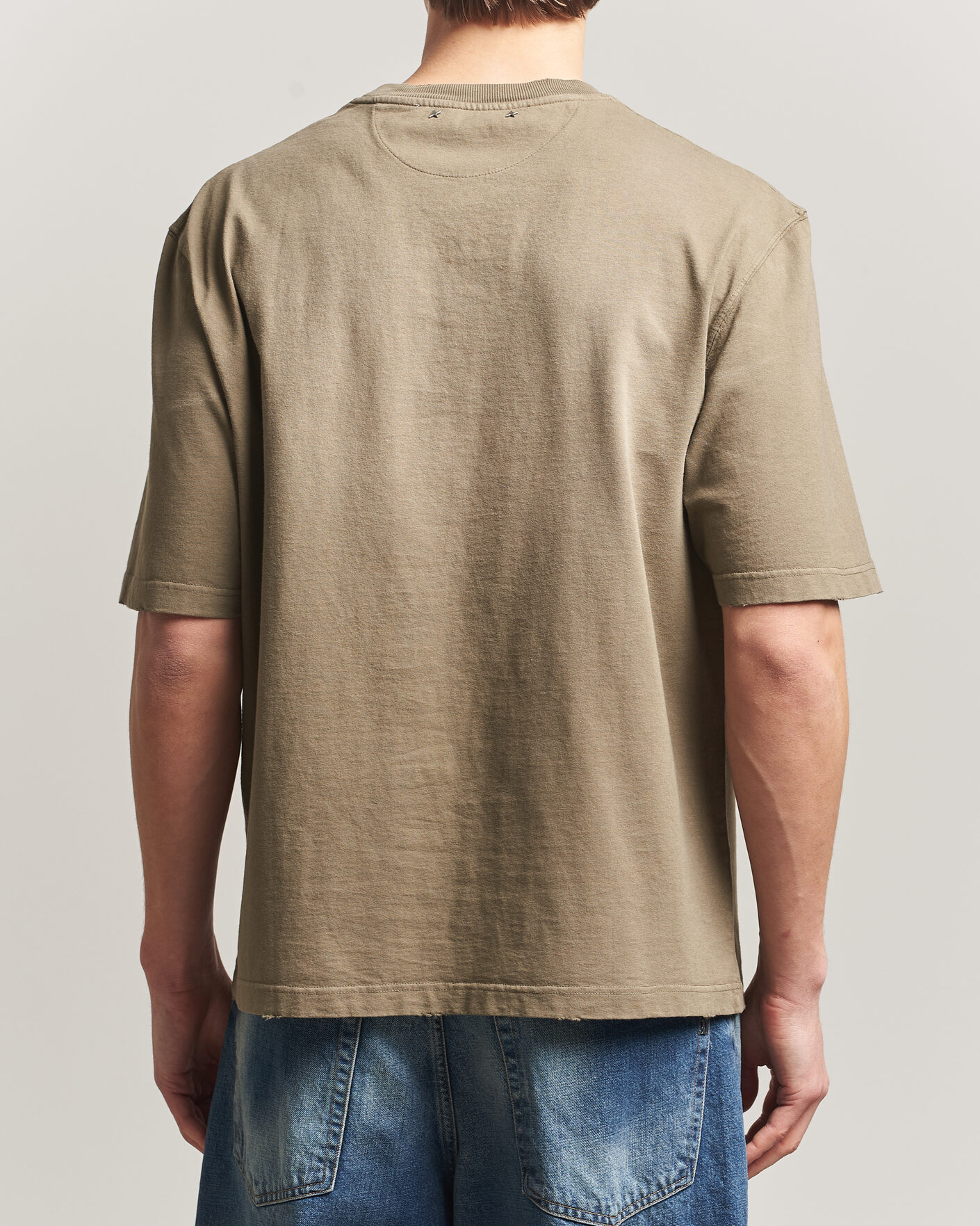 Herren | T-Shirts | Golden Goose | Journey Dyed Cotton T-Shirt Washed Beige