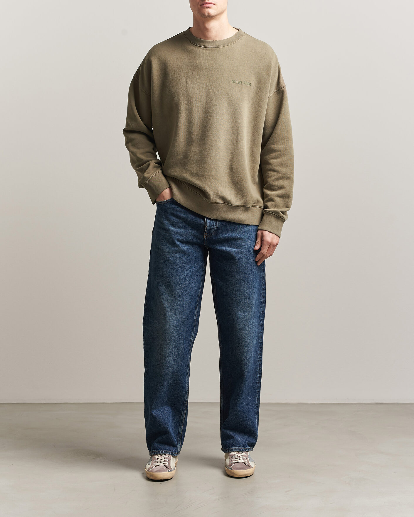 Herren | Pullover | Golden Goose | Journey Dyed Cotton Sweatshirt Washed Beige