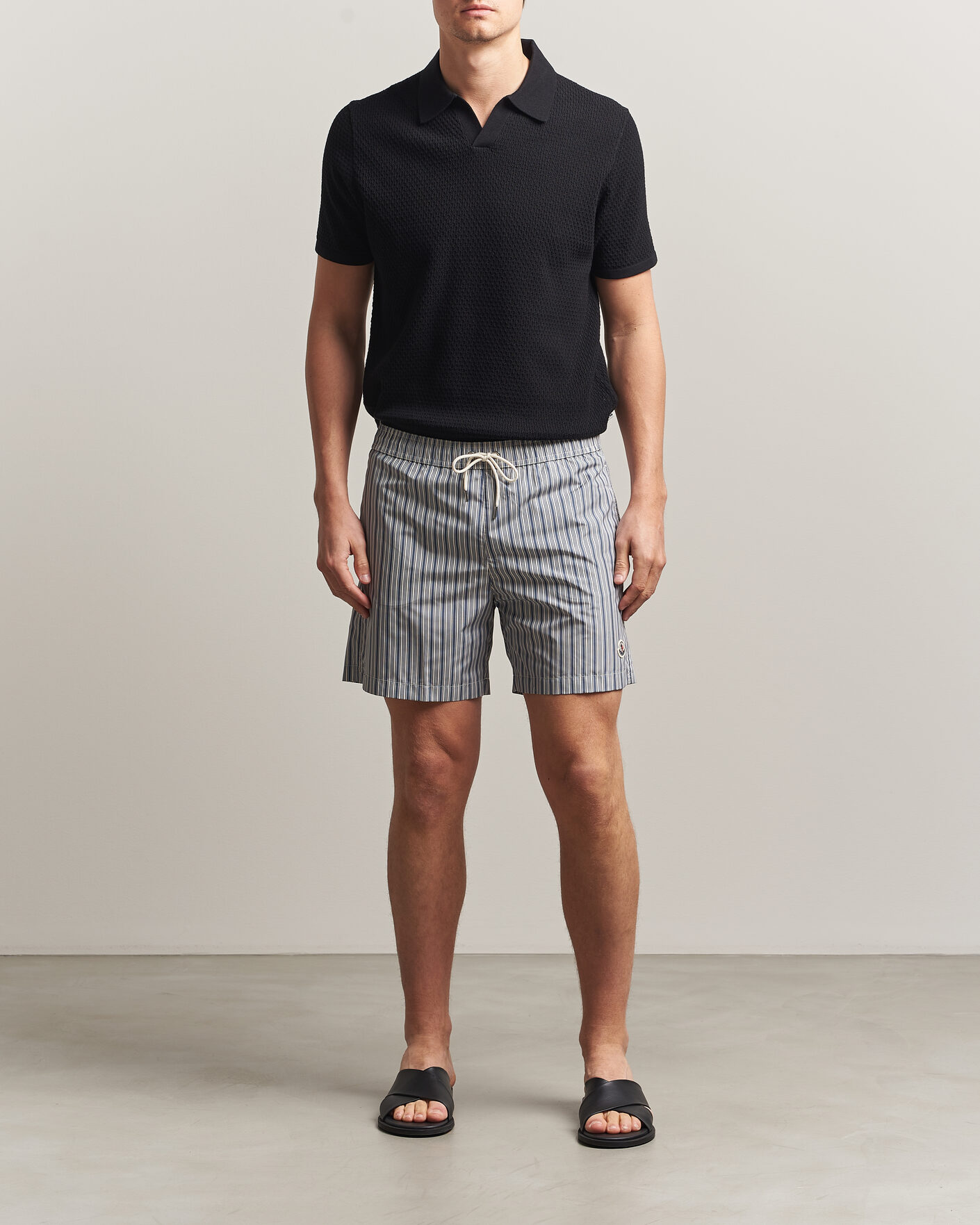 Herren | Badehosen | Moncler | Nylon Swim Shorts Blue Stripe