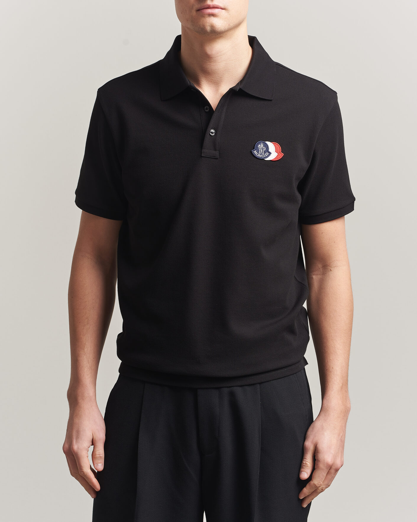 Herren | Poloshirts | Moncler | Tricolore Logo Polo Black