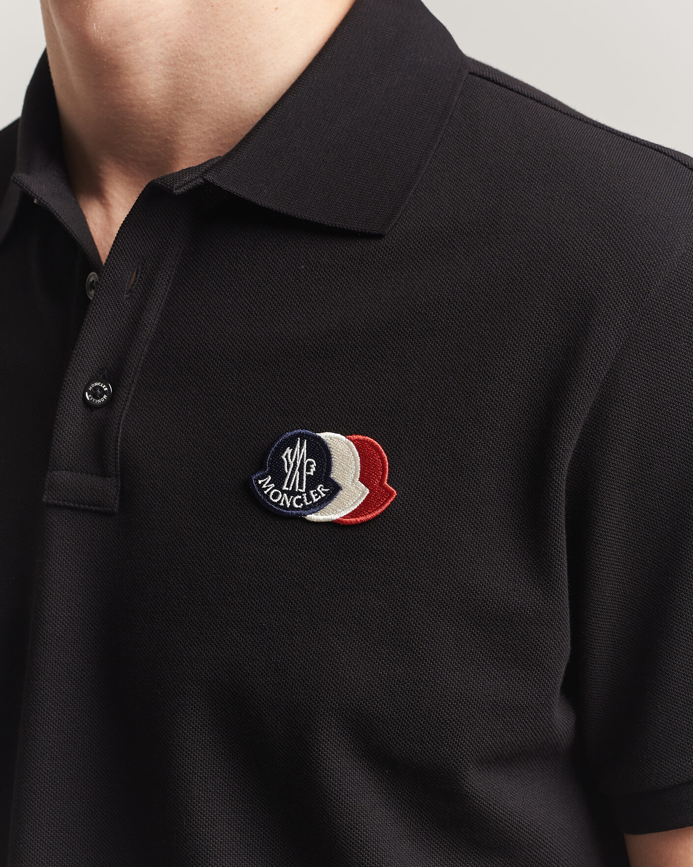 Herren | Poloshirts | Moncler | Tricolore Logo Polo Black