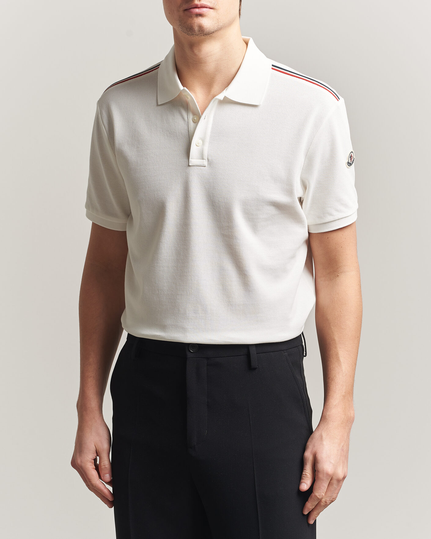 Herren | Poloshirts | Moncler | Tricolore Shoulder Polo White