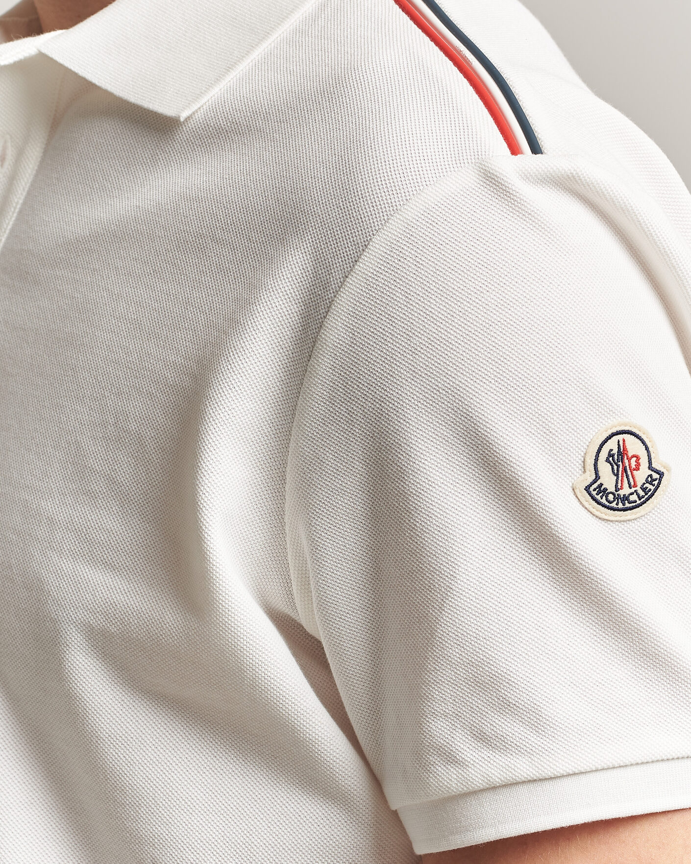 Herren | Poloshirts | Moncler | Tricolore Shoulder Polo White