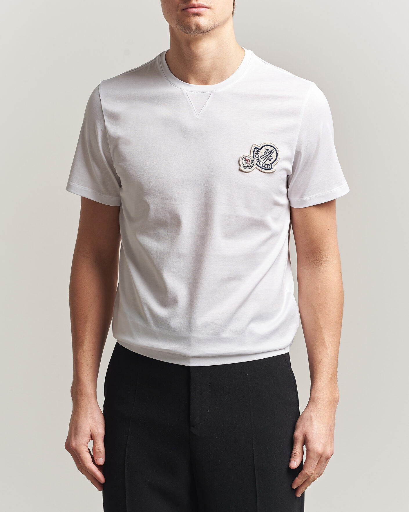 Herren | T-Shirts | Moncler | Double Logo T-Shirt White