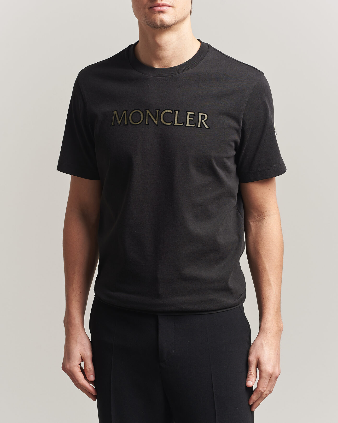 Herren | T-Shirts | Moncler | Flock Print Logo T-Shirt Black
