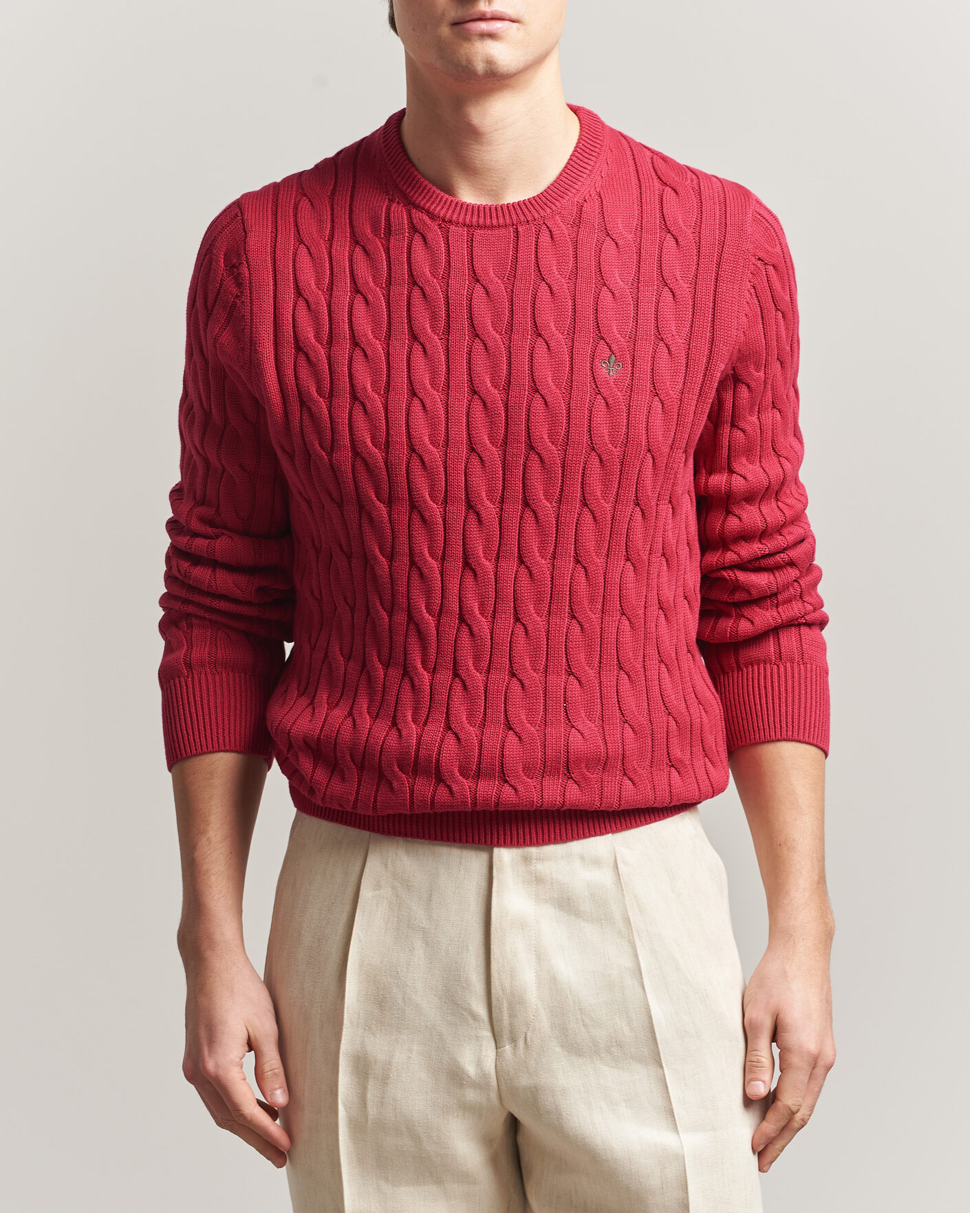 Herren | Pullover | Morris | Ethan Cable Oneck Red