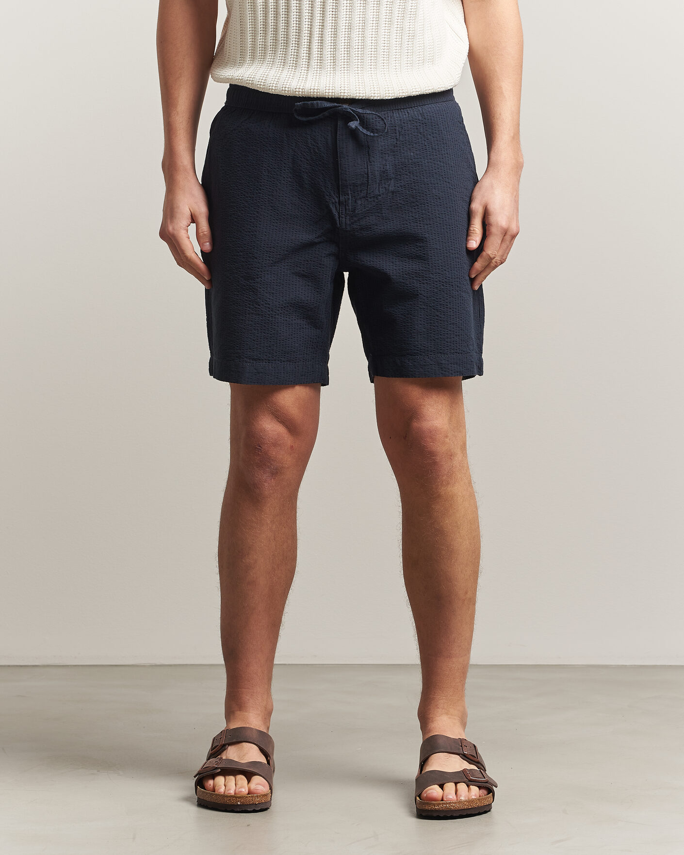 Herren | Shorts | Morris | Fenix Seersucker Shorts Dark Blue