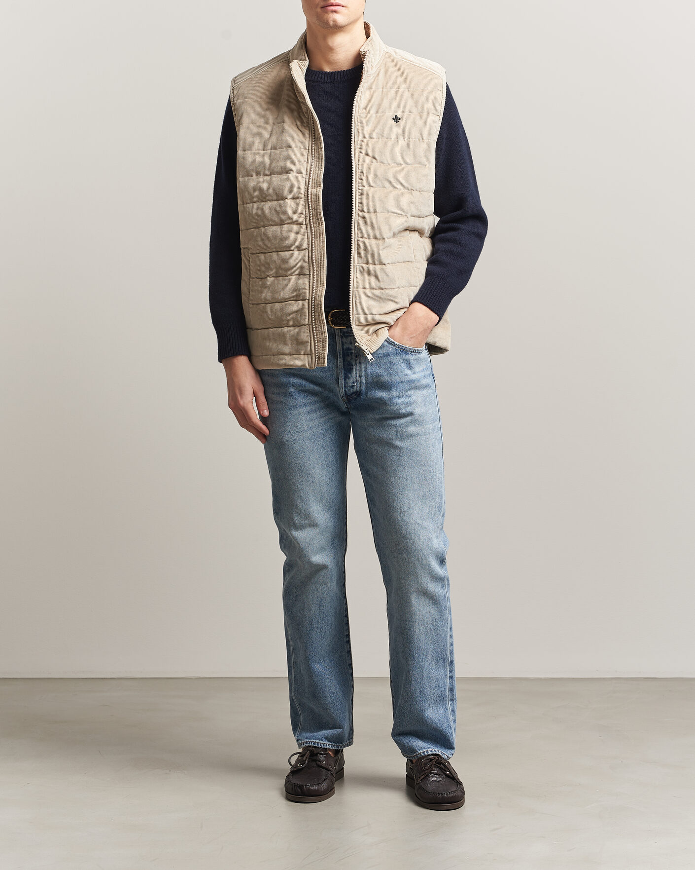 Herren | Westen | Morris | Teddy Quilted Corduroy Vest Khaki