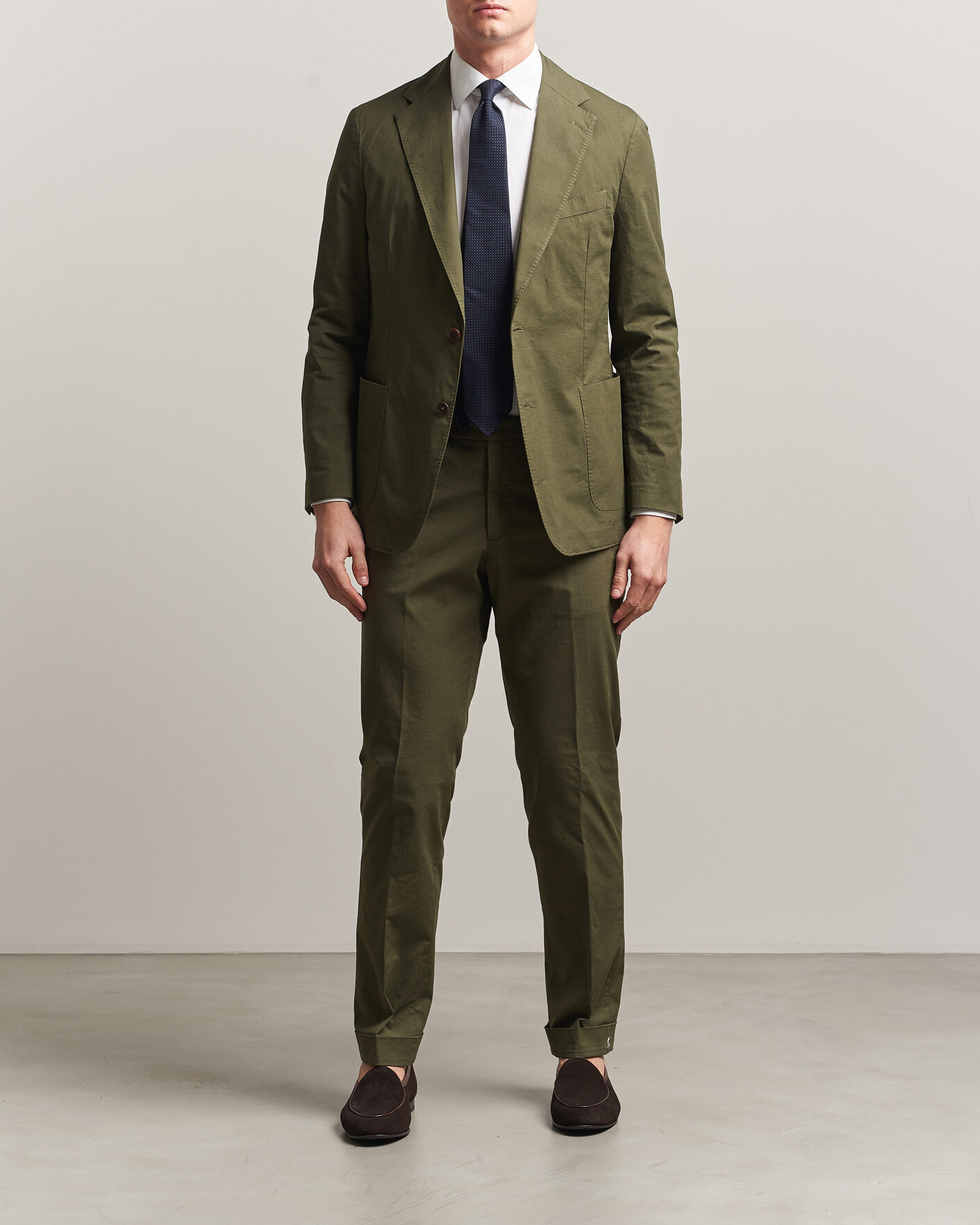 Herren | Hosen | Morris | Jack Washed Cotton Trousers Olive