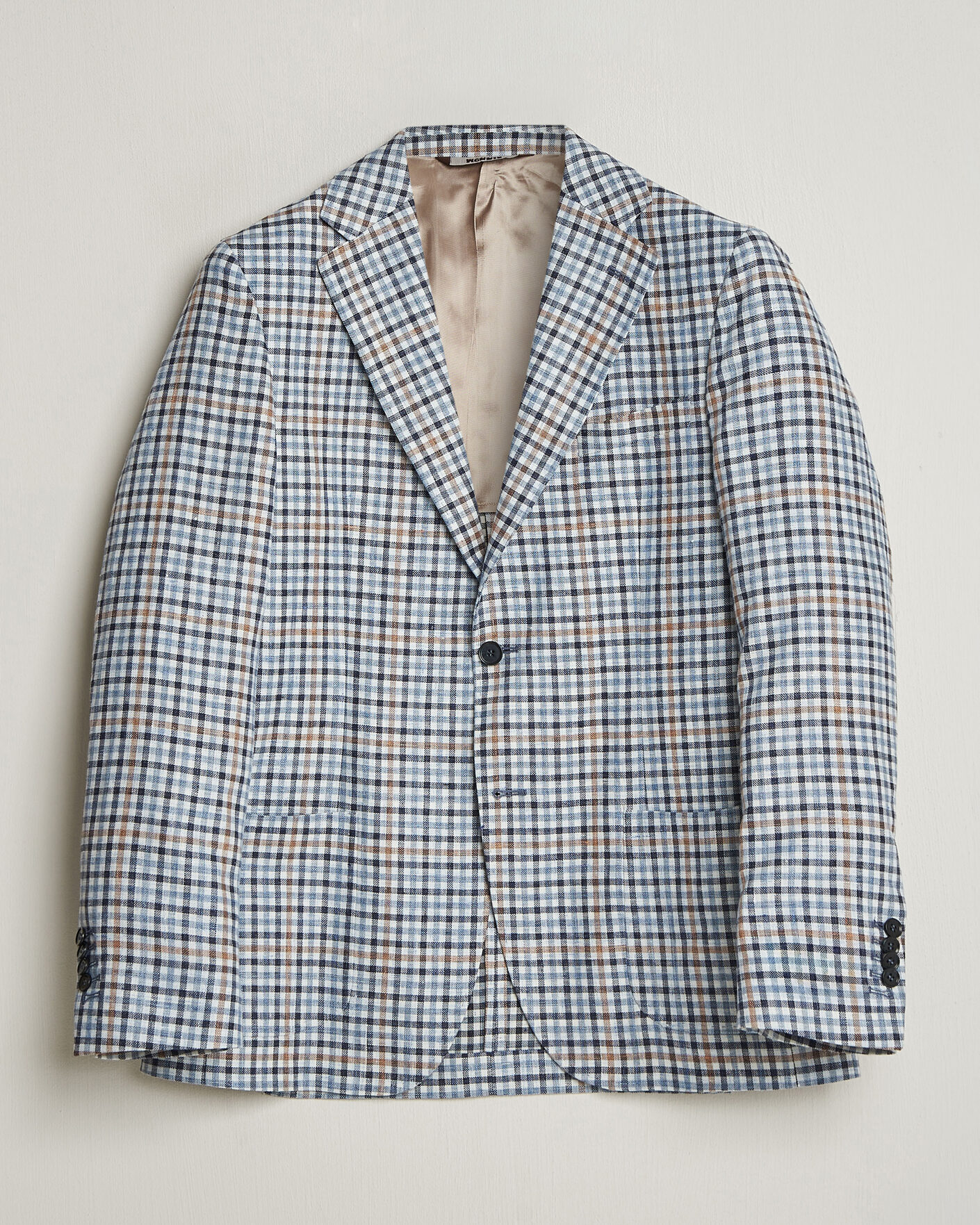 Herren | Sakkos | Morris | Linen Cotton Checked Blazer Blue