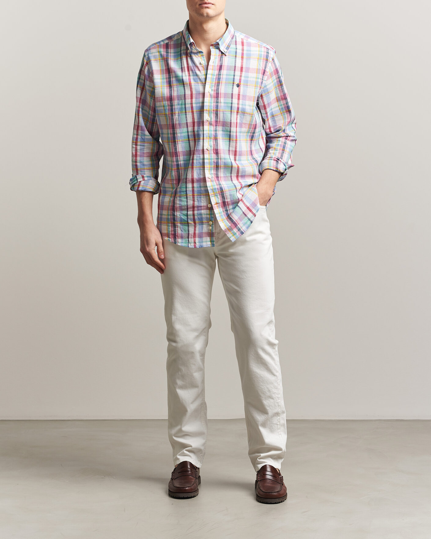 Herren | Jeans | Morris | James Brushed 5-Pocket Jeans Off White