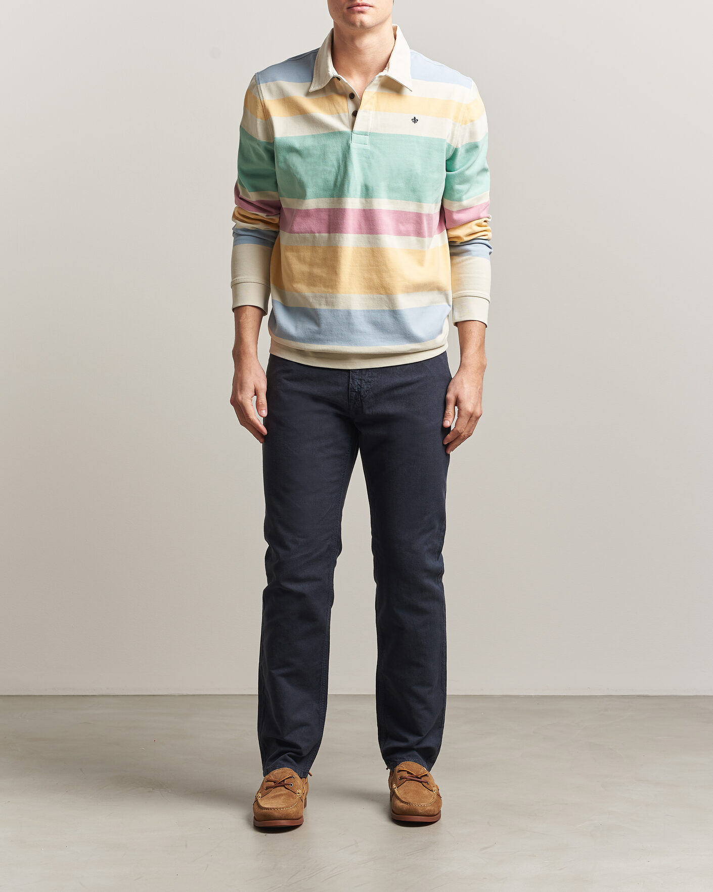 Herren | Hosen | Morris | James Washed Linen 5-Pocket Pants Dark Blue