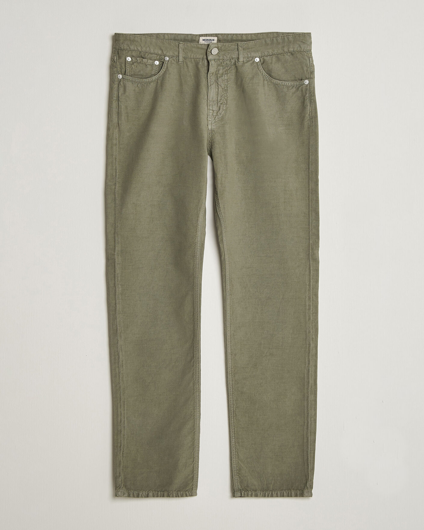 Herren | Hosen | Morris | James Washed Linen 5-Pocket Pants Olive