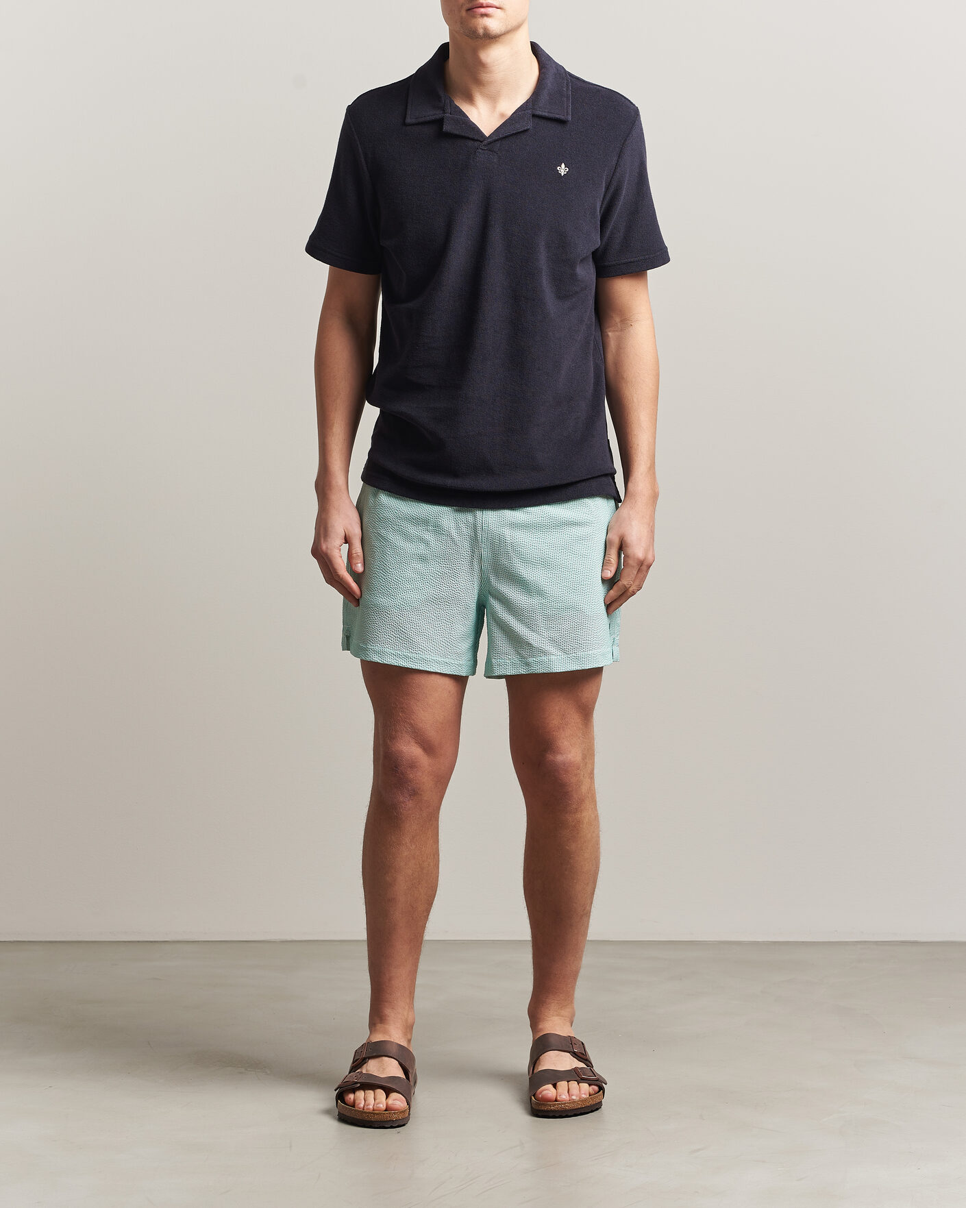 Herren | Badehosen | Morris | Seersucker Bathing Trunks Green