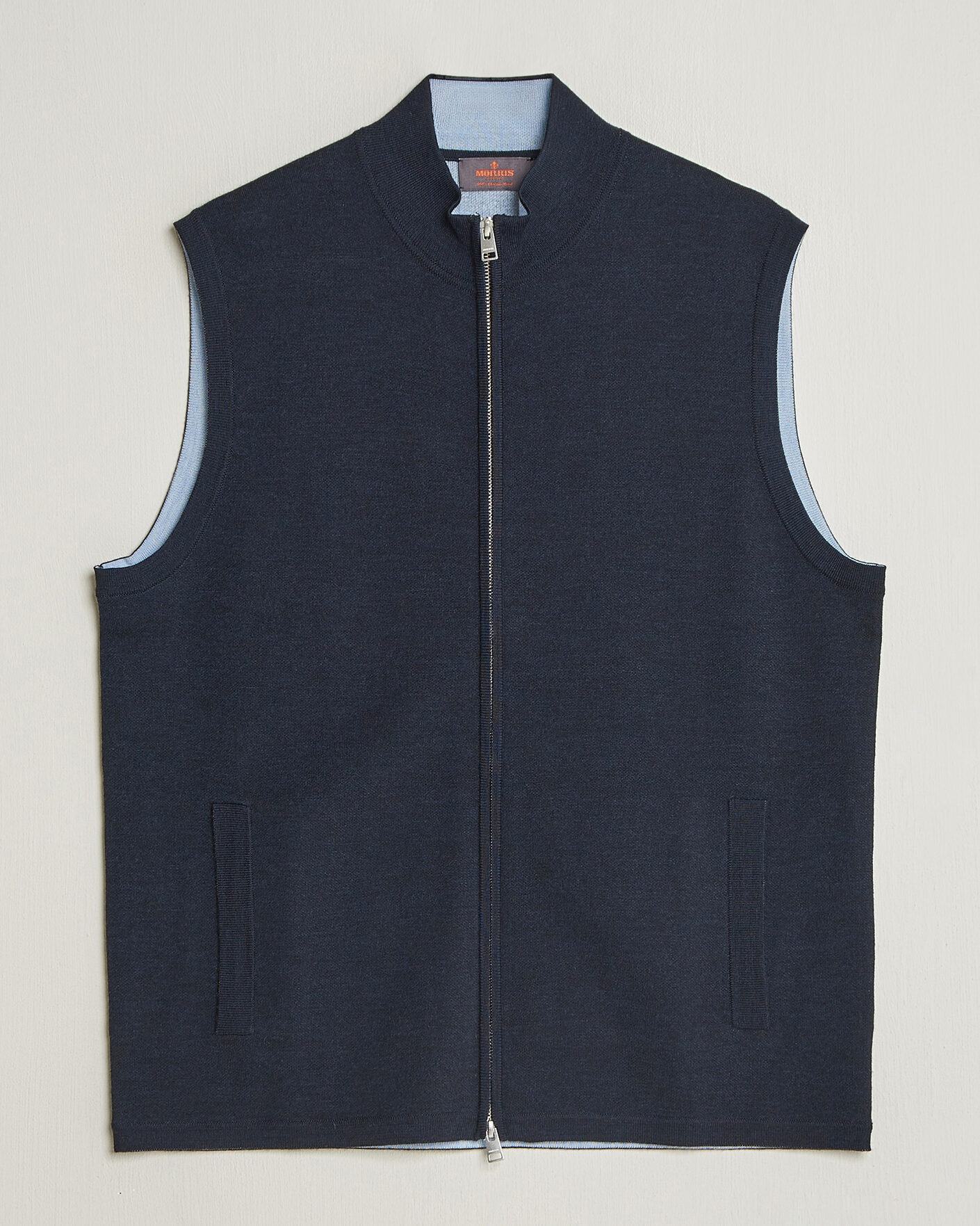 Herren | Pullover | Morris | Merino Double Zip Vest Navy