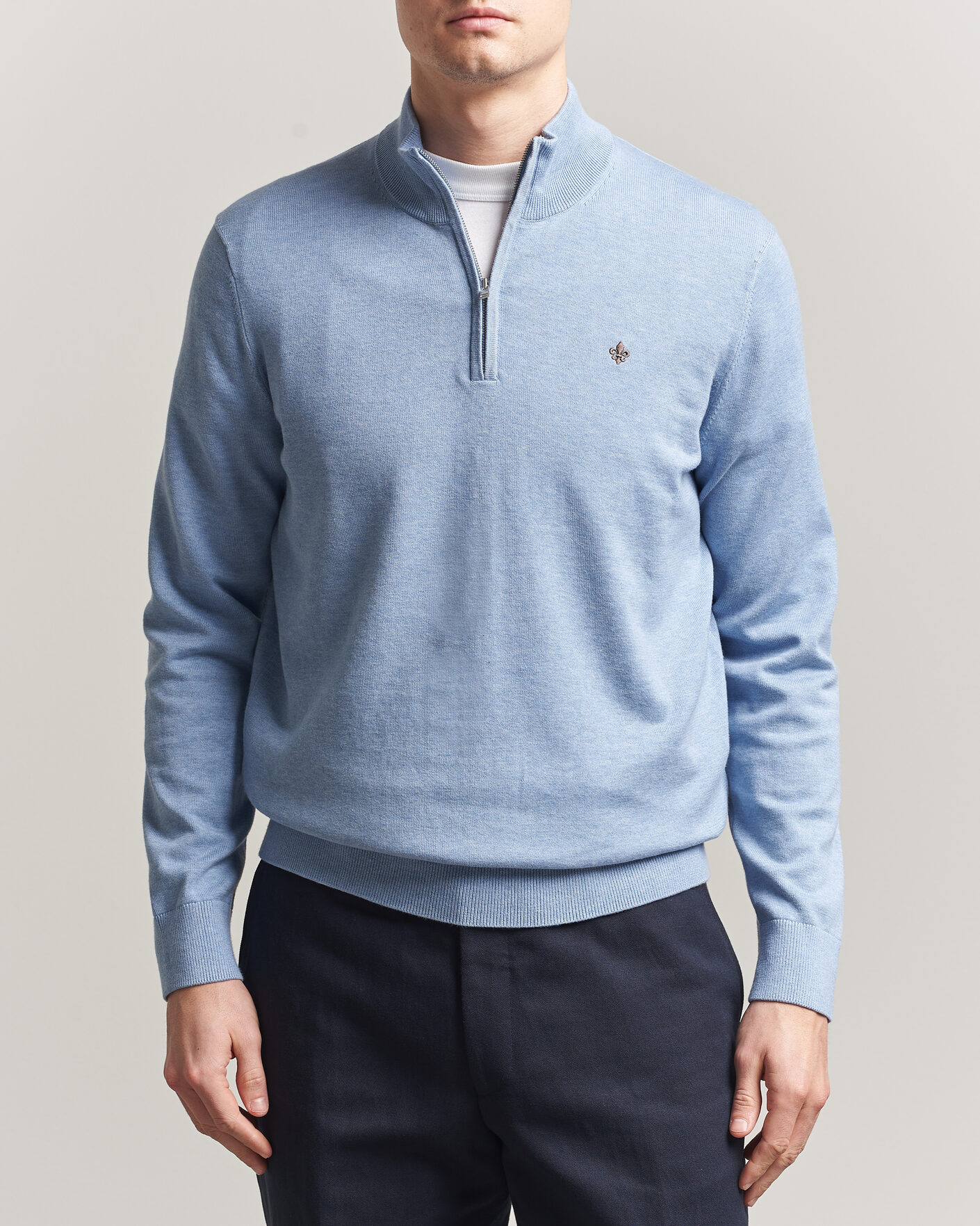 Herren | Pullover | Morris | Riley Half-Zip Light Blue