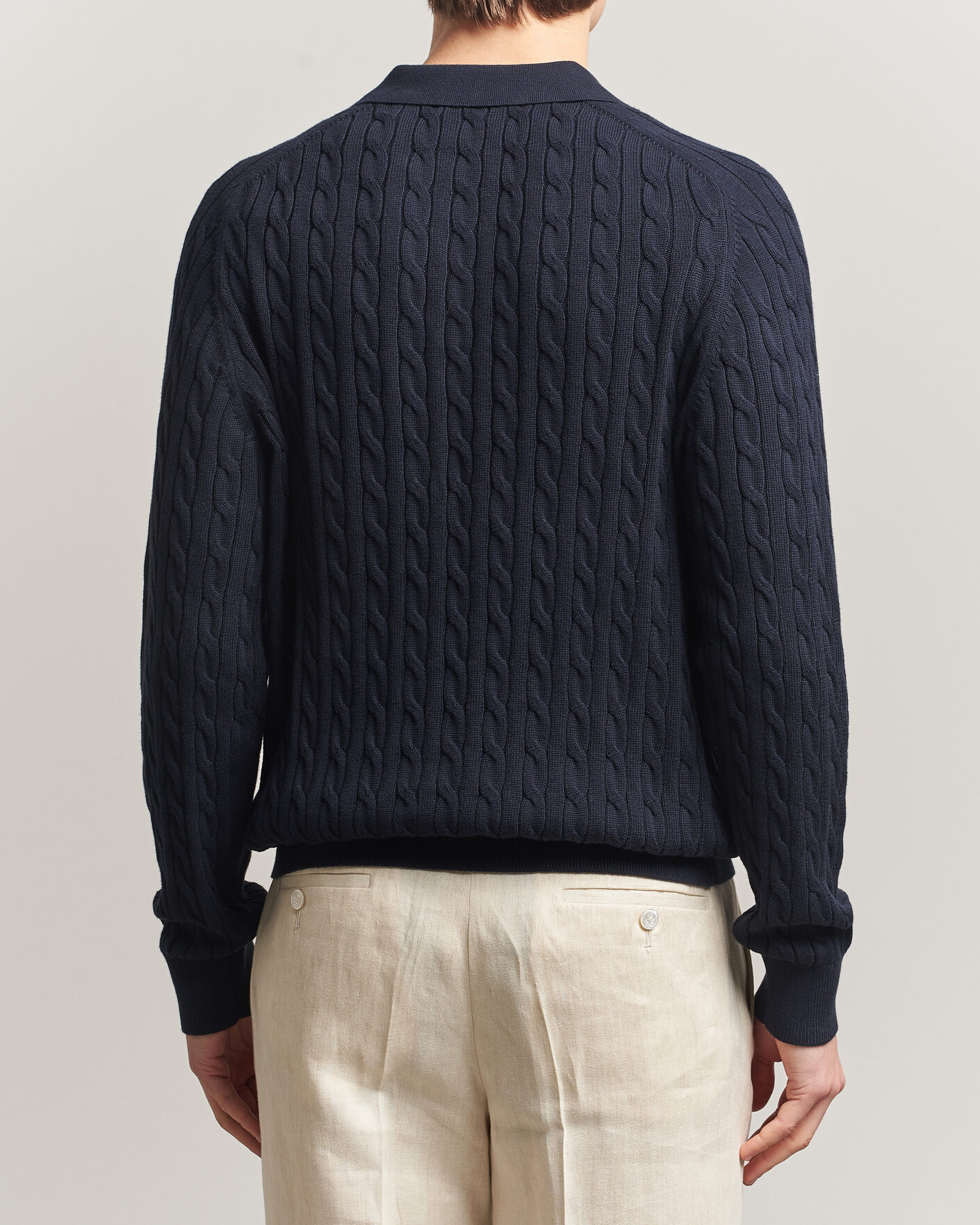 Herren | Pullover | Morris | Lancaster Cable Polo Navy