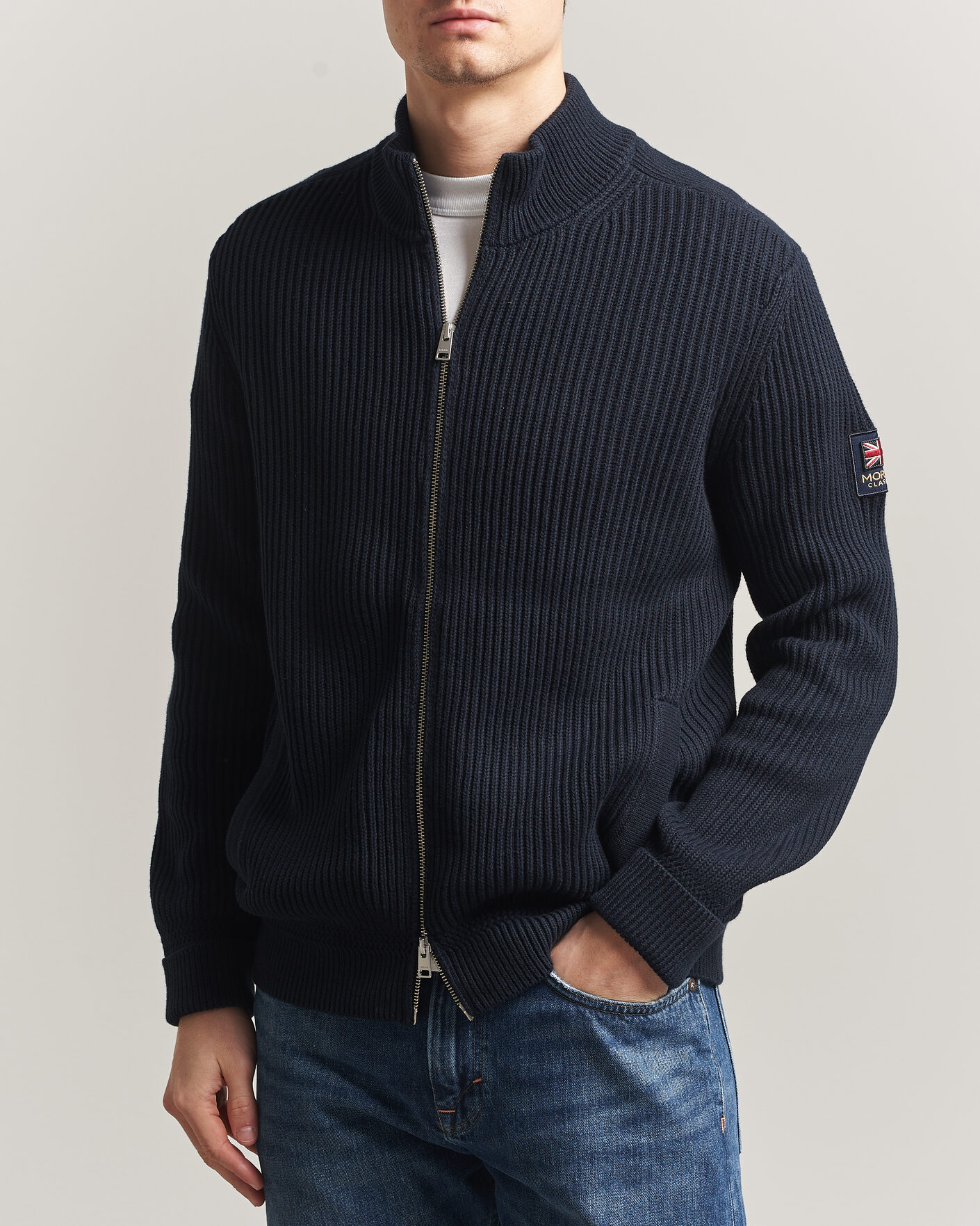 Herren | Pullover | Morris | Brenton Full-Zip Cardigan Navy