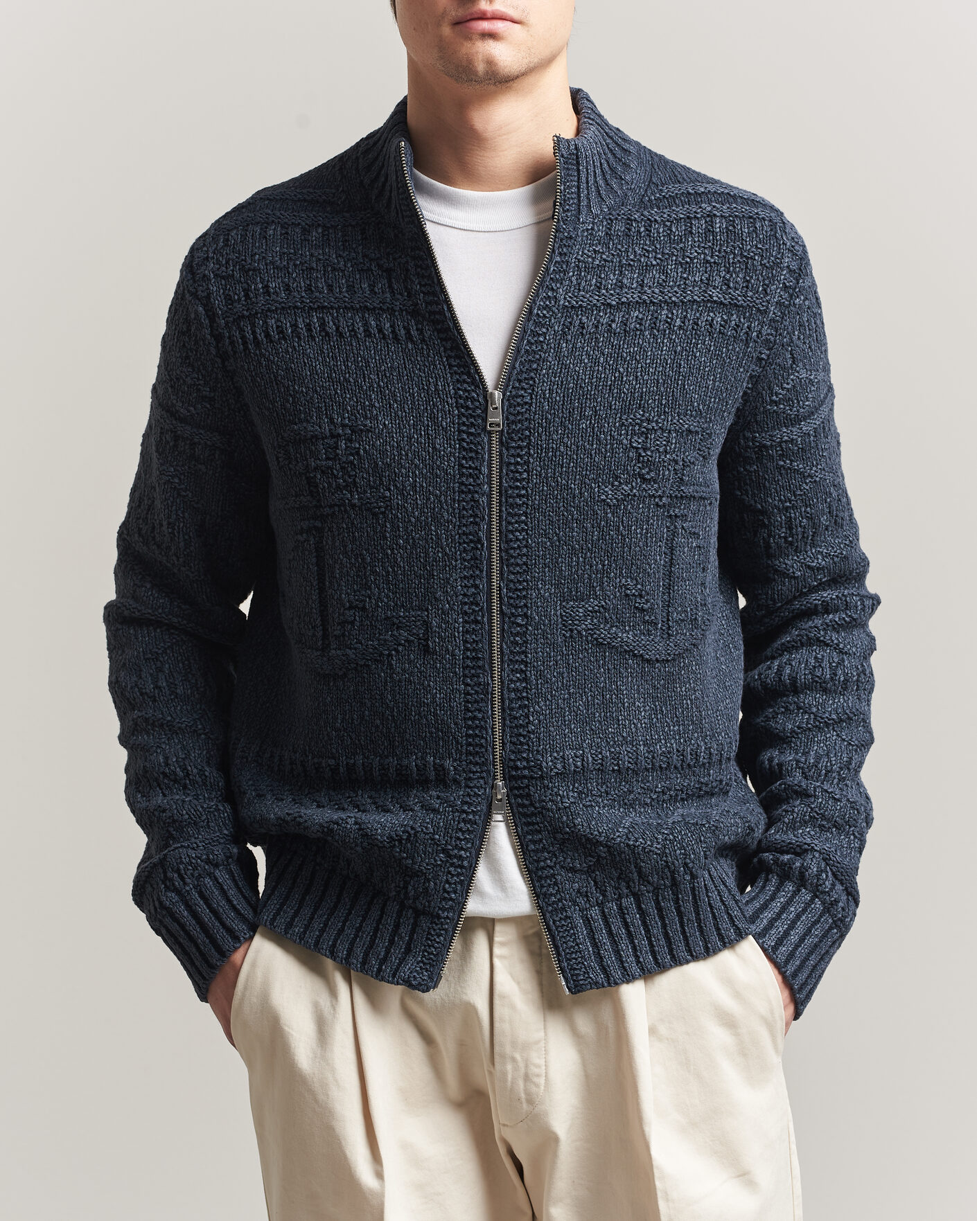Herren | Pullover | Morris | Chatham Knitted Jacket Navy