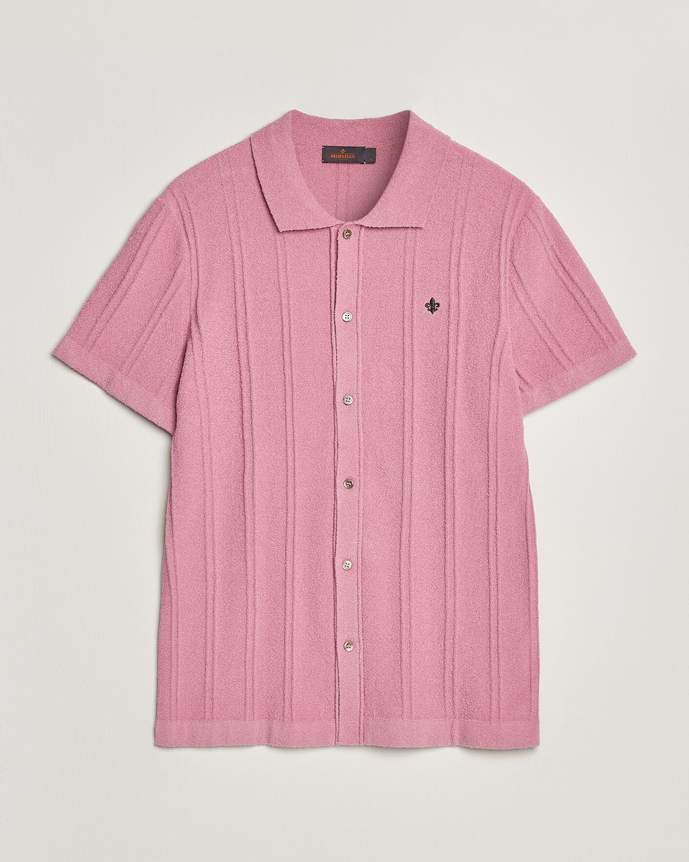 Herren | Hemden | Morris | Clayton Knitted Short Sleeve Shirt Pink